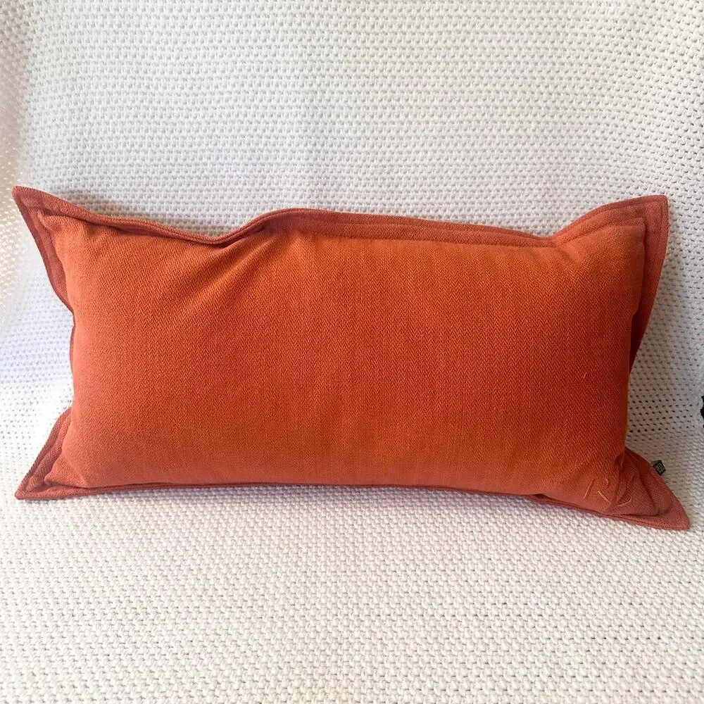 Ralph Lauren Home Orange Rust Beige Lumbar Feather Breakfast Pillow 14